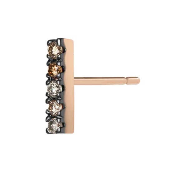 Selin Kent NYC Terra Incognita 14K Rose Gold & Diamonds Bar Stud (Single Only) - Picture 6 of 13